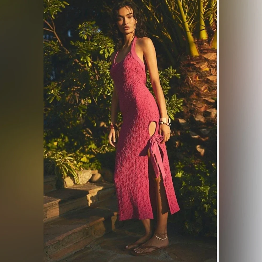 Free People Sea Foam Midi Dress in Rose Violet | Small - Picture 1 of 8